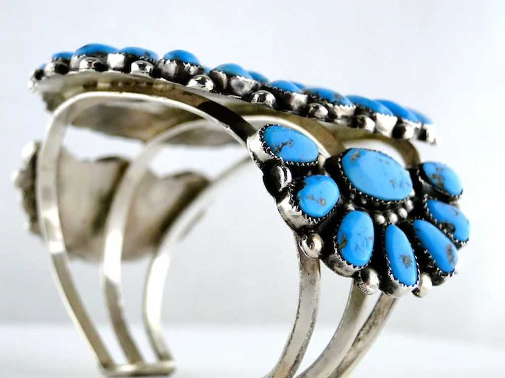 Vintage Native American Turquoise Silver Cluster … - image 7