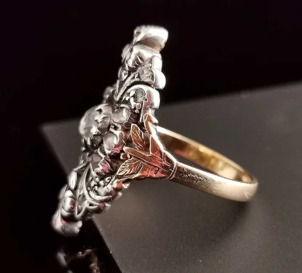 Georgian Rose cut diamond Giardinetti ring, 22k g… - image 7