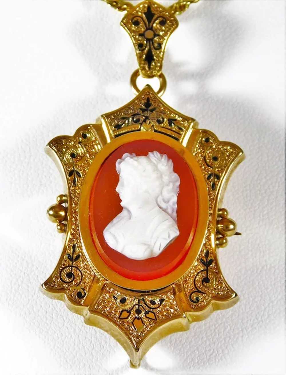 Antique Edwardian Style Cameo Pin, Ring, and Neck… - image 5