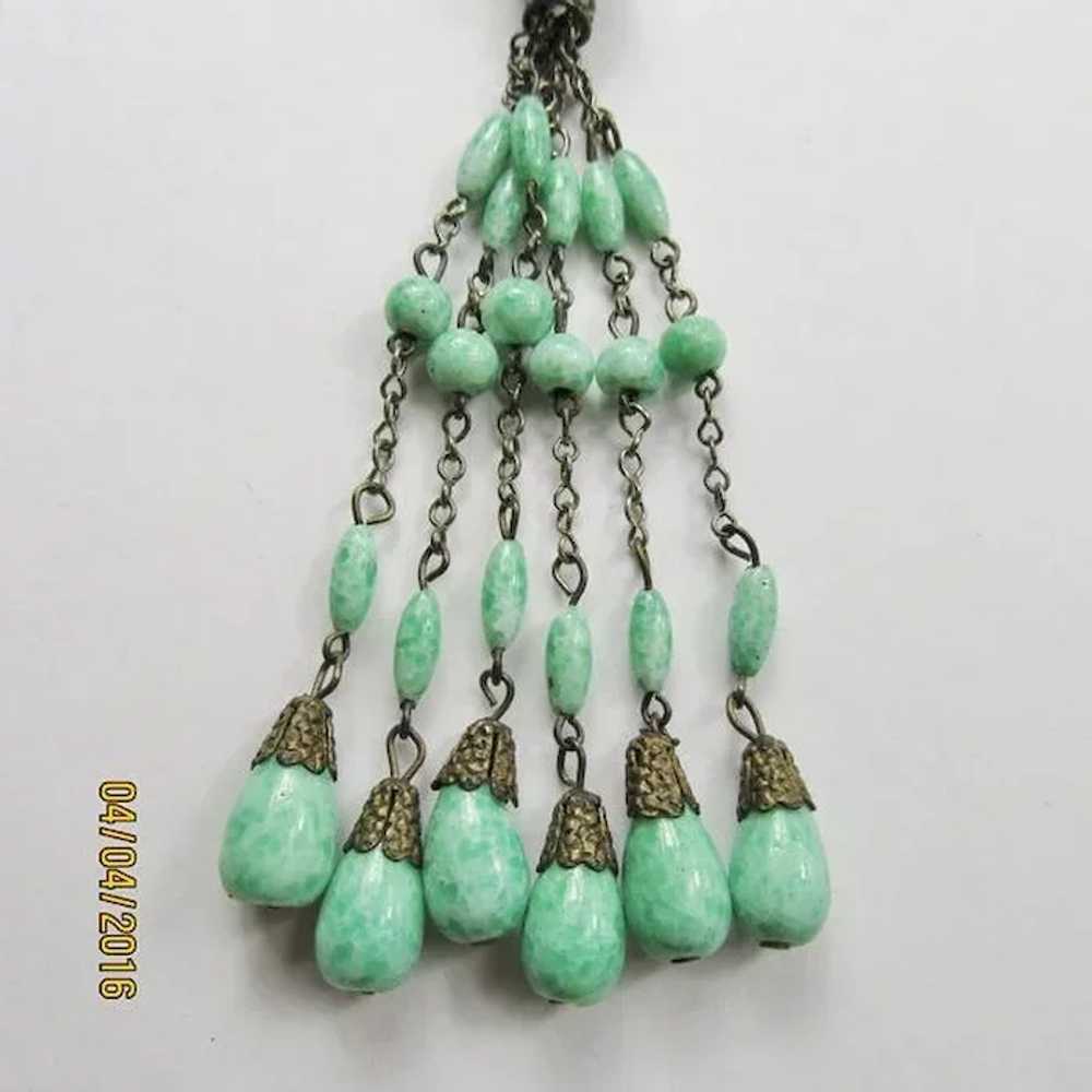 Wonderful Peking Glass Tassel Necklace - image 4