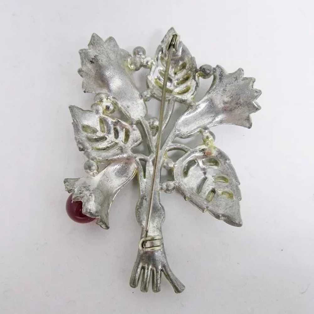 Pretty Enameled Floral Brooch - image 2