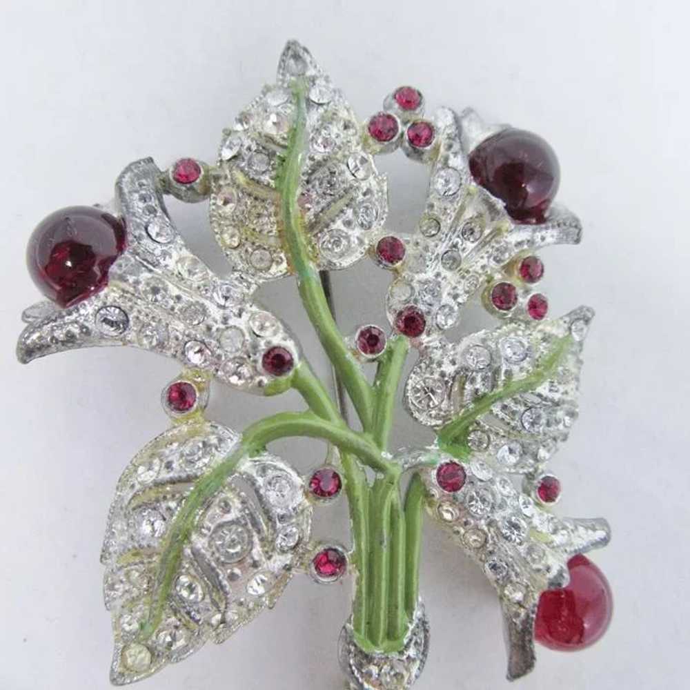 Pretty Enameled Floral Brooch - image 3