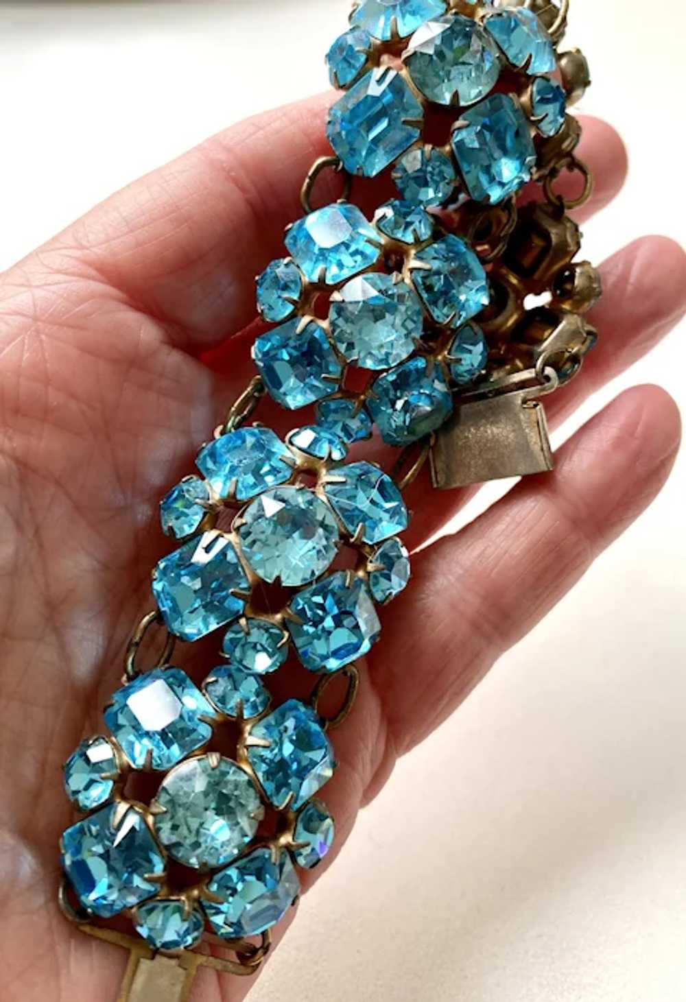 Gorgeous Sparkling Blue Crystal Bracelet - image 5