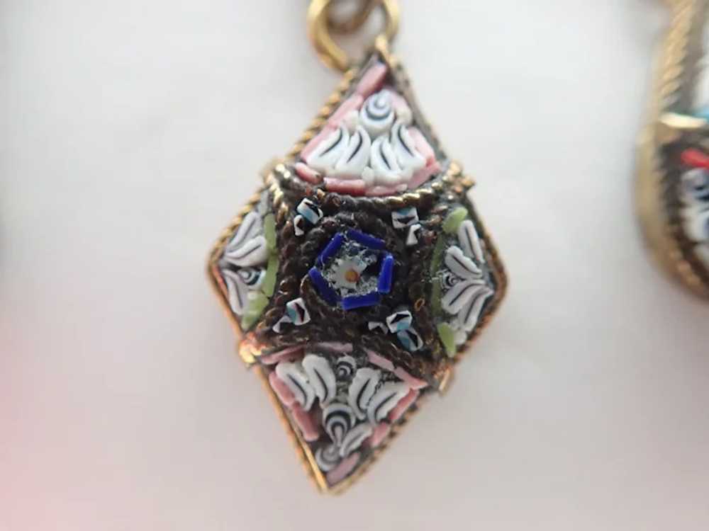 Antique Victorian Micro Mosaic Necklace And Earri… - image 4