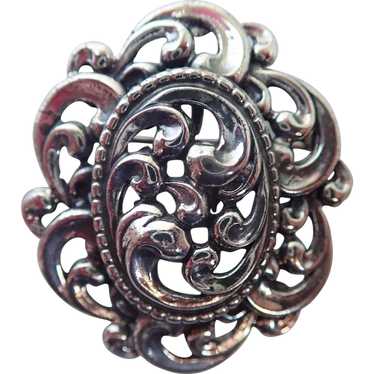 Vintage Danecraft Sterling Swirling Vines Brooch/… - image 1