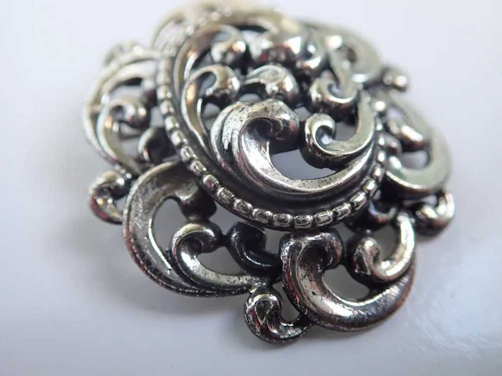 Vintage Danecraft Sterling Swirling Vines Brooch/… - image 2