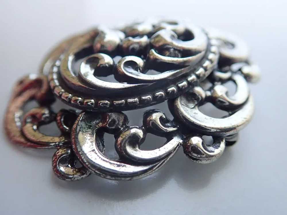 Vintage Danecraft Sterling Swirling Vines Brooch/… - image 3