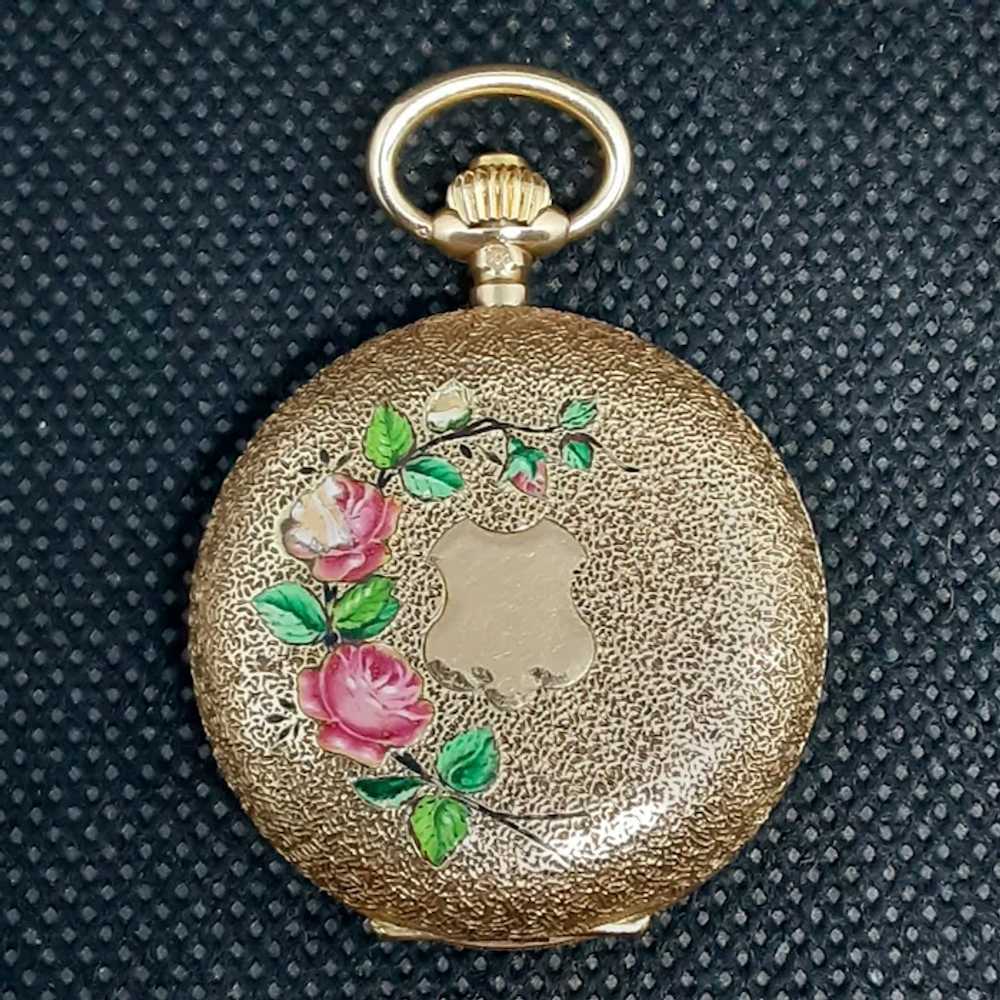 Antique Swiss 14K Gold Ladies Pocket Watch c.1900… - image 2