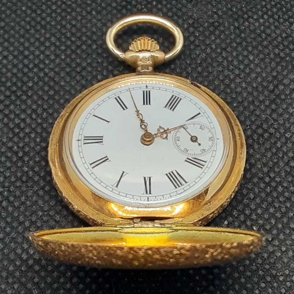 Antique Swiss 14K Gold Ladies Pocket Watch c.1900… - image 3
