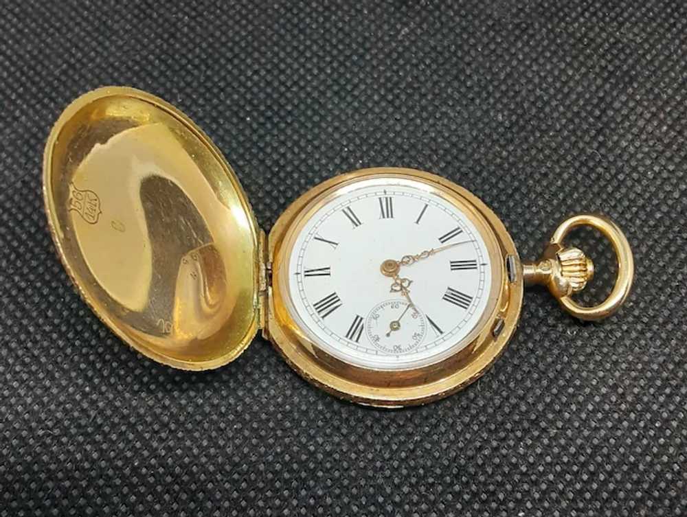 Antique Swiss 14K Gold Ladies Pocket Watch c.1900… - image 6