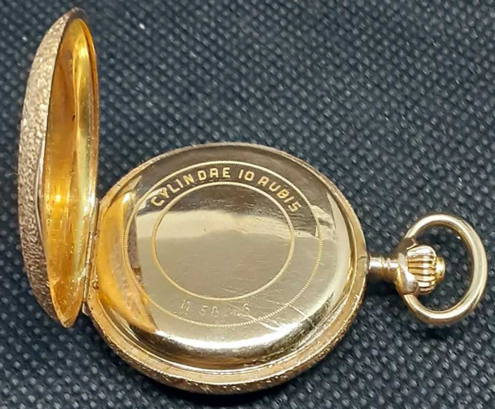 Antique Swiss 14K Gold Ladies Pocket Watch c.1900… - image 9