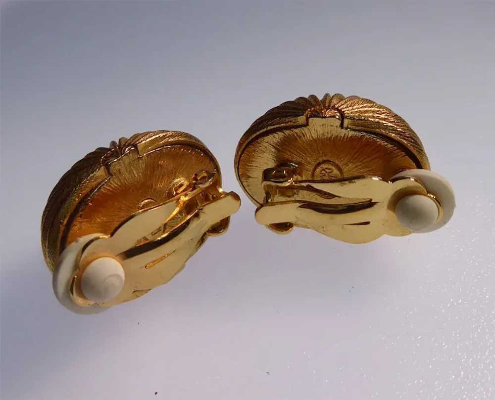 Signed Joan Rivers Golden Shrimp Earrings - image 2