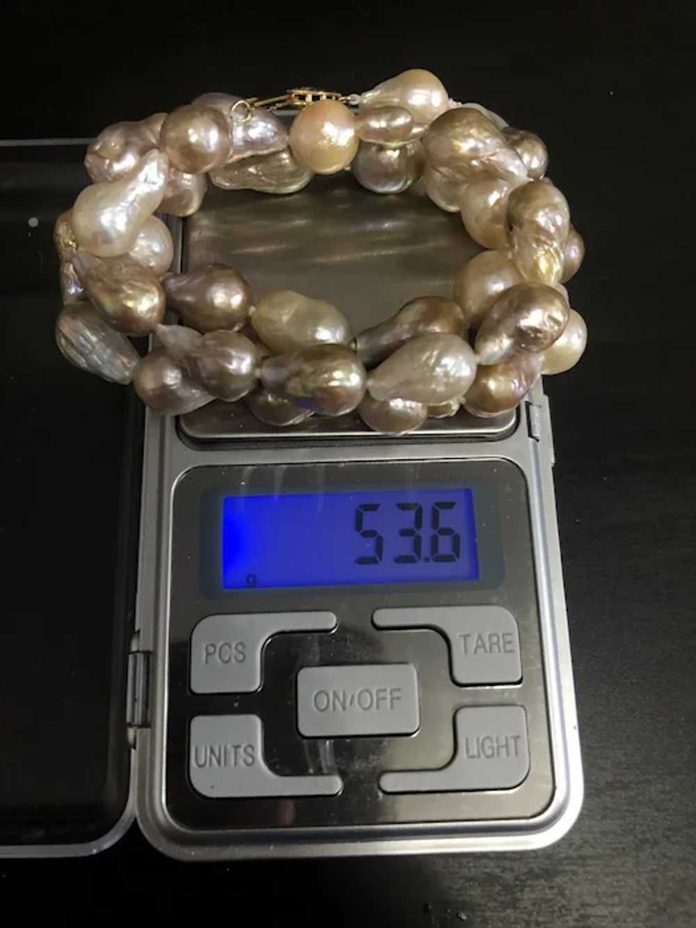 Fabulous Vintage 14K Gold Genuine Baroque Pearl N… - image 5