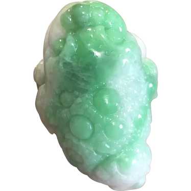 3D Lucky Frog Pendant, Natural Jadeite Jade - image 1
