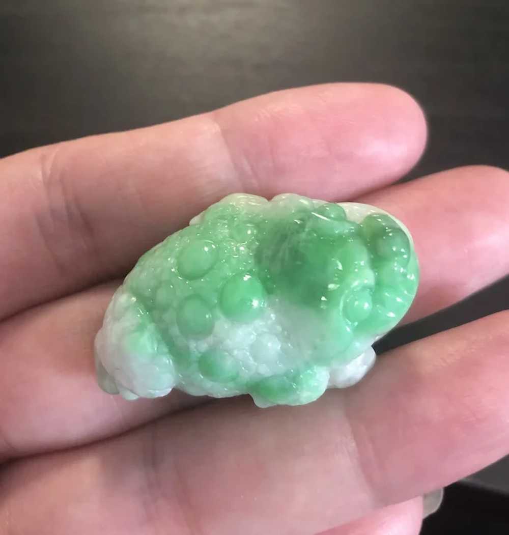 3D Lucky Frog Pendant, Natural Jadeite Jade - image 2