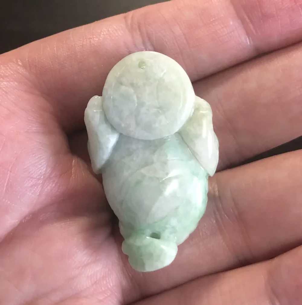 3D Lucky Frog Pendant, Natural Jadeite Jade - image 5