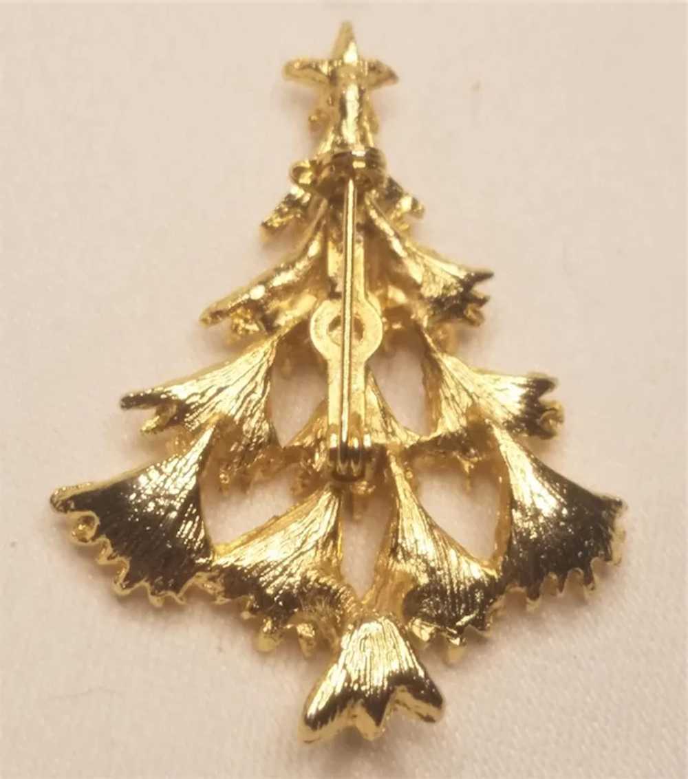 Vintage Christmas Layered Branch Tree Pin - image 2