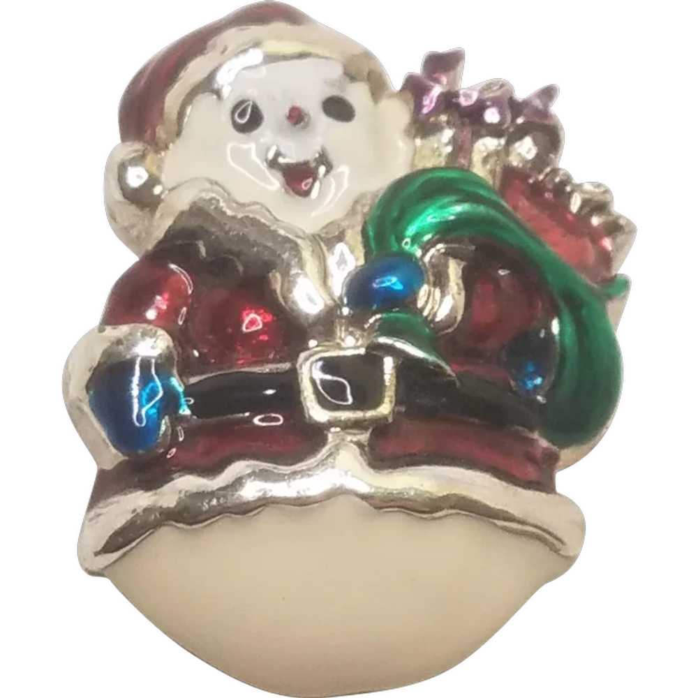 Vintage Christmas Pin Enamel Snowman by Danecraft - image 1