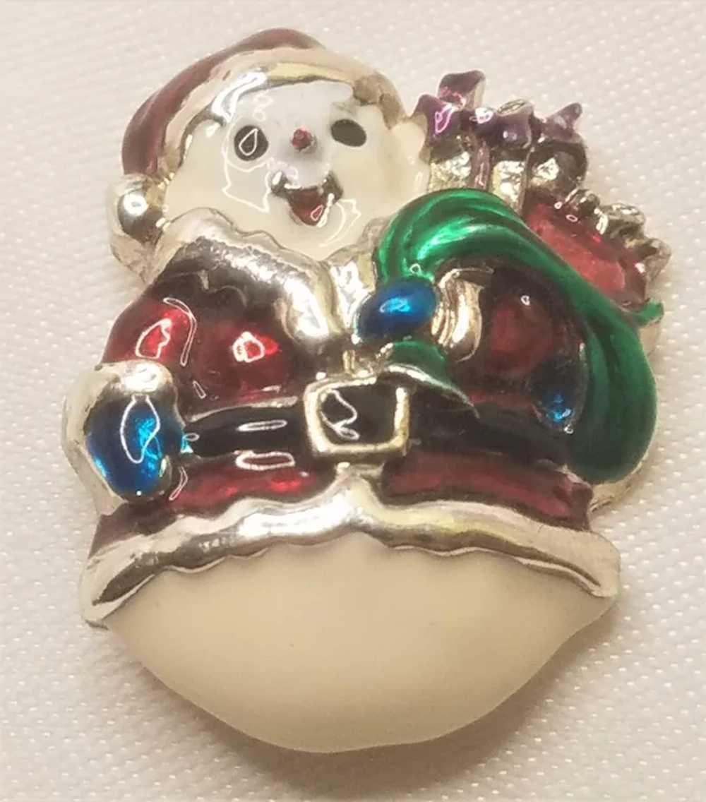 Vintage Christmas Pin Enamel Snowman by Danecraft - image 2