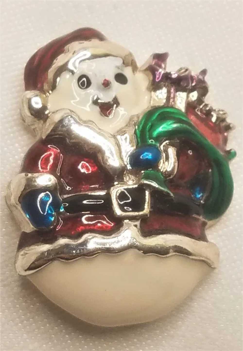 Vintage Christmas Pin Enamel Snowman by Danecraft - image 6