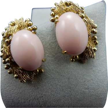 14 Karat Vintage Angel Coral Earrings - image 1