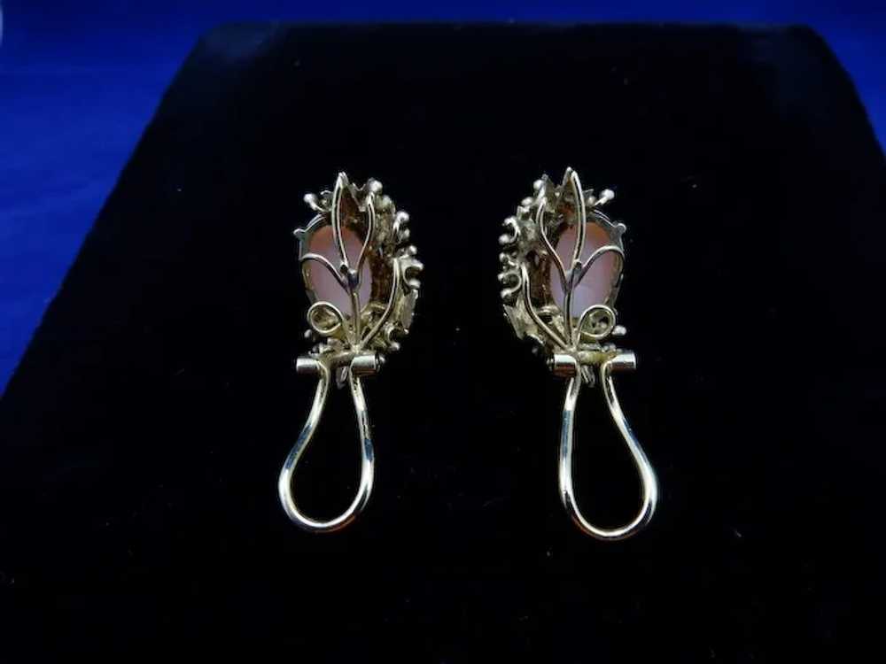 14 Karat Vintage Angel Coral Earrings - image 5