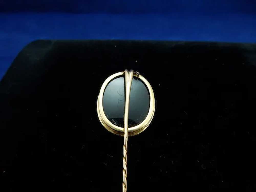 Vintage Sardonyx Cameo and 14 Karat Stick Pin - image 3