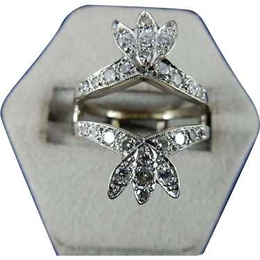 Buy Vintage Diamond Ring Guard 14K White Gold, Negative Space Bohemian  Online