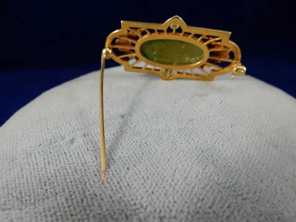 14 Karat Agate and Seed Pearl Pin - image 6