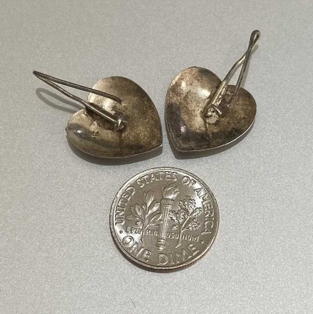 Sterling Silver 925 Silver Heart Earrings - image 10