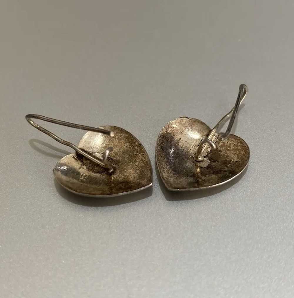 Sterling Silver 925 Silver Heart Earrings - image 11