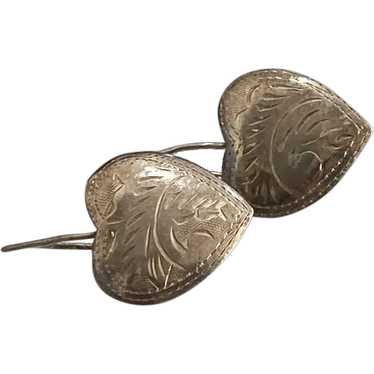 Sterling Silver 925 Silver Heart Earrings - image 1