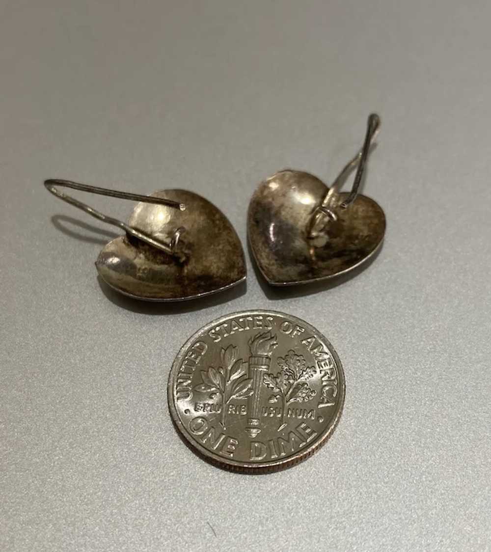 Sterling Silver 925 Silver Heart Earrings - image 8