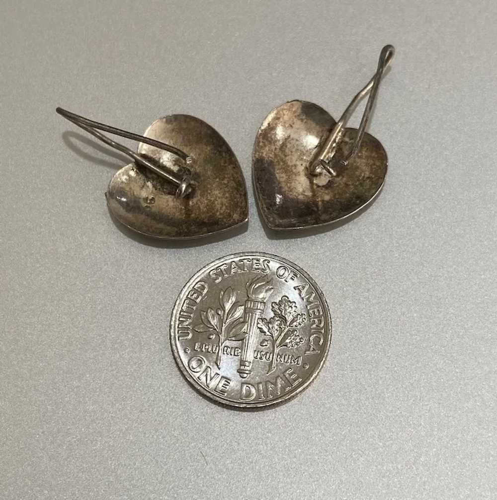 Sterling Silver 925 Silver Heart Earrings - image 9