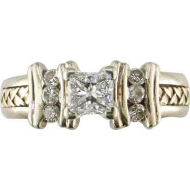 14K TT Princess cut Diamond Ring - image 1