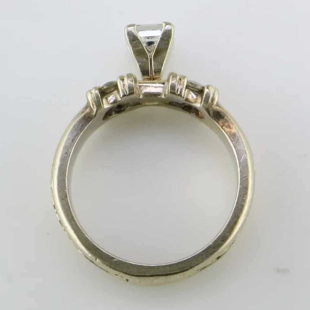 14K TT Princess cut Diamond Ring - image 2