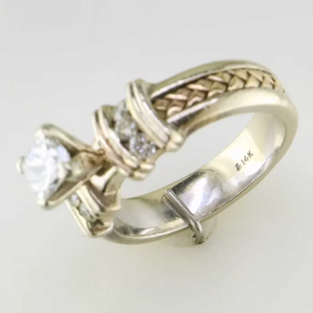 14K TT Princess cut Diamond Ring - image 4