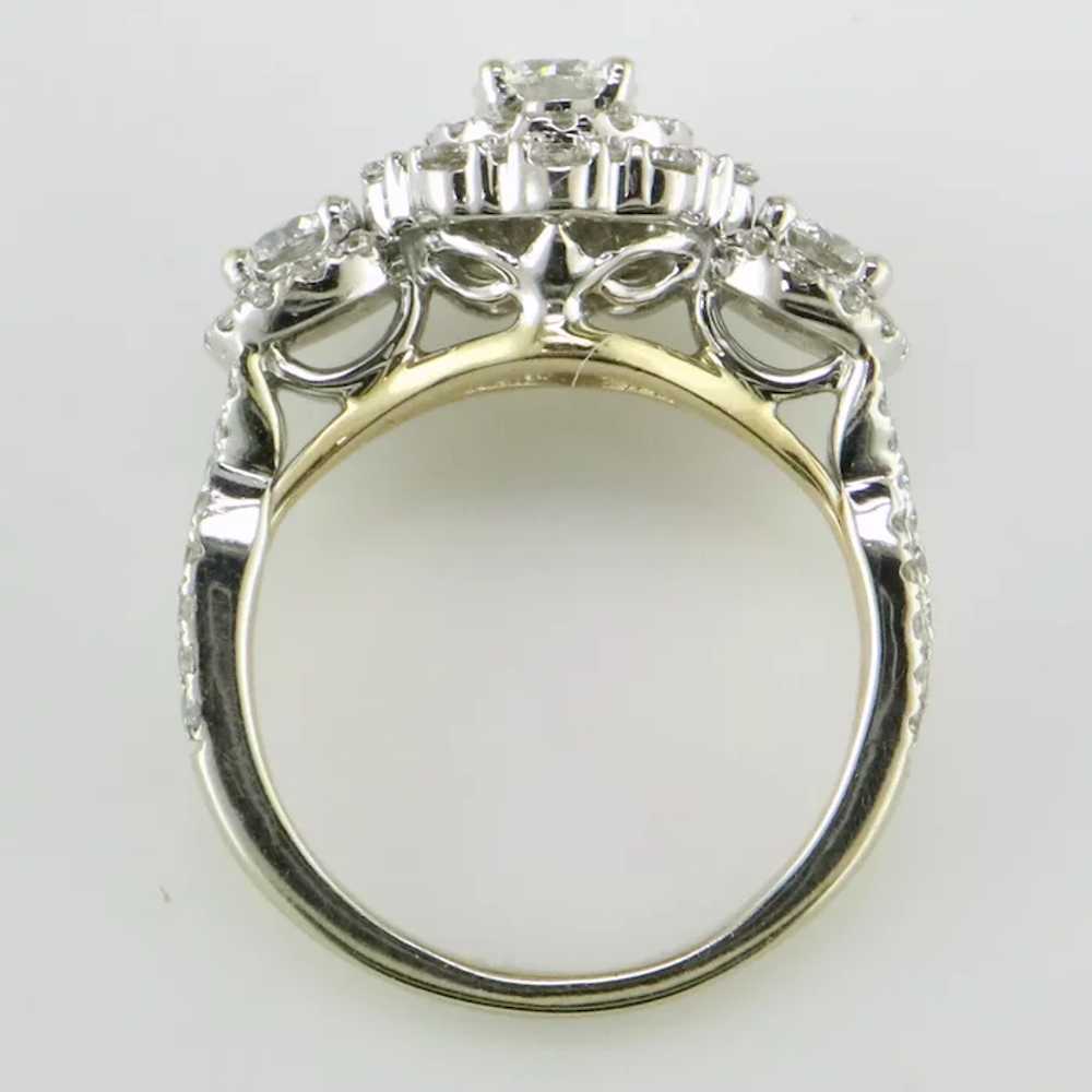 14K TT Gold Diamond Halo Ring - image 2