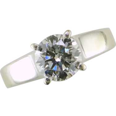 14K White Gold Diamond Solitaire Ring - image 1