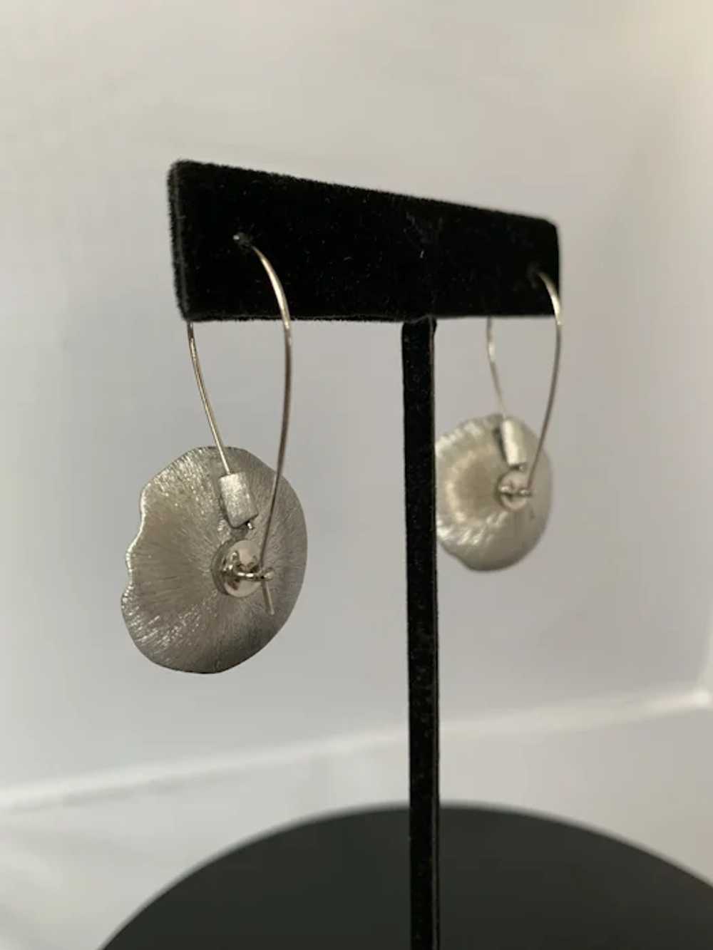 Freeform Silver Tone Earrings - image 3