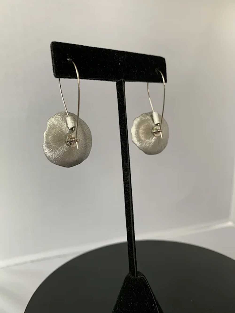 Freeform Silver Tone Earrings - image 6