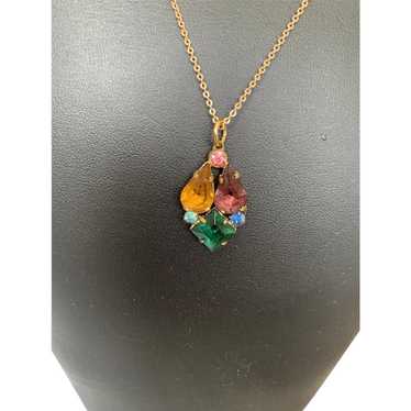 Multi Colored Rhinestone Necklace - image 1