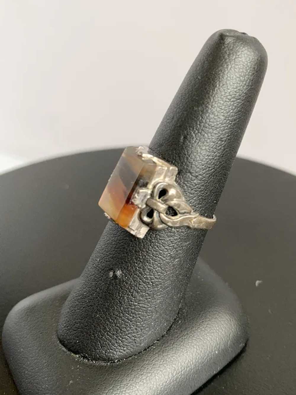 Sterling Moss Agate Ring - image 2