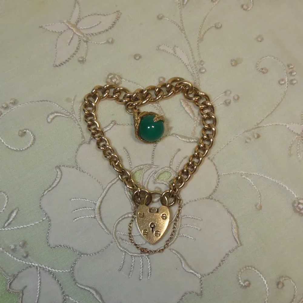 Antique English 9 Kt Gold Curb Link Bracelet with… - image 4