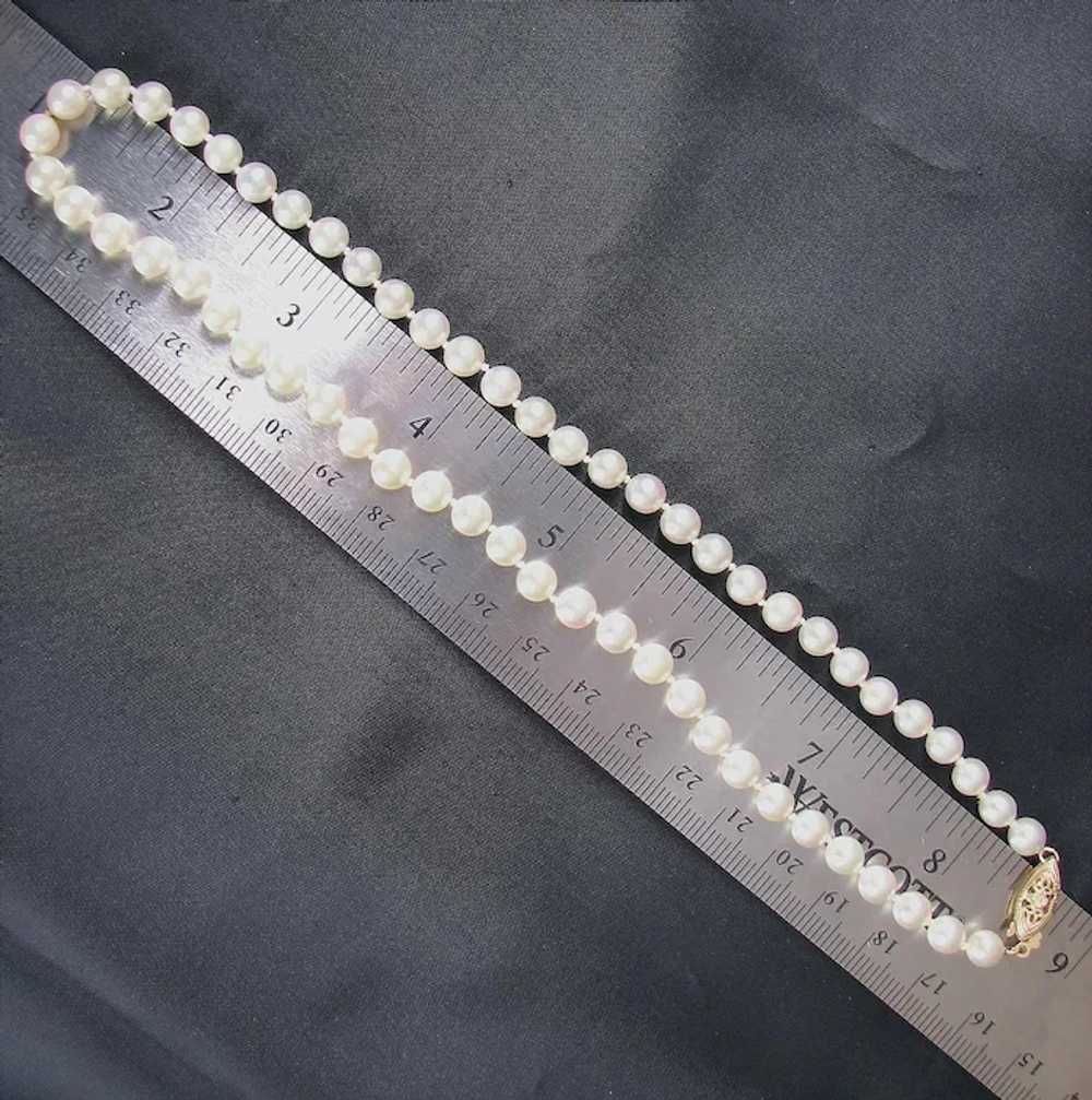 ~Cultured Vintage White Pearl Necklace ~ 14KYG Fi… - image 3