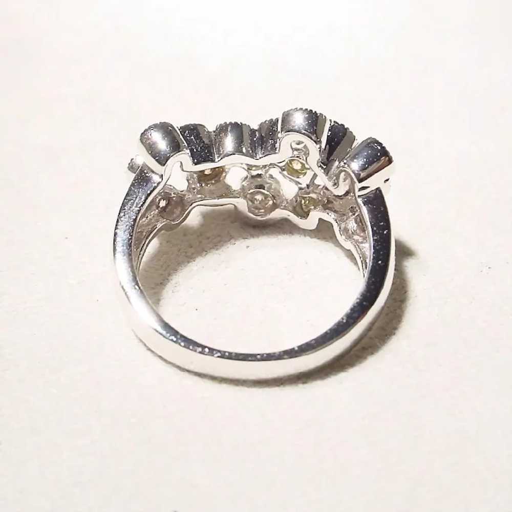 Dazzling Colored Diamond Ring 18K Ruffled Bubbles - image 5