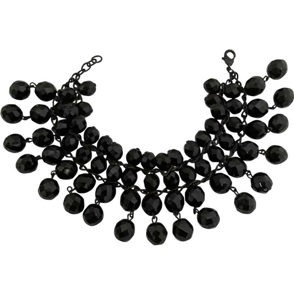 Bracelet Black Faceted Glass - image 1