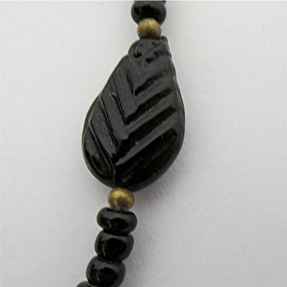 Black Glass Art Nouveau Necklace - image 3