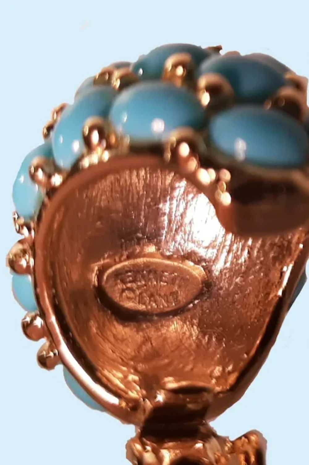 Vintage Kenneth Jay Lane Clip On Earrings and Bro… - image 4