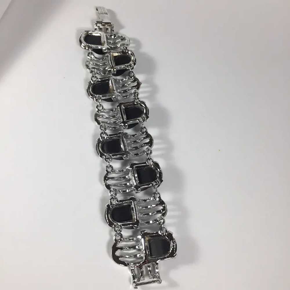 Mid-Century Modern Bracelet in Silver Tone and Ch… - image 5